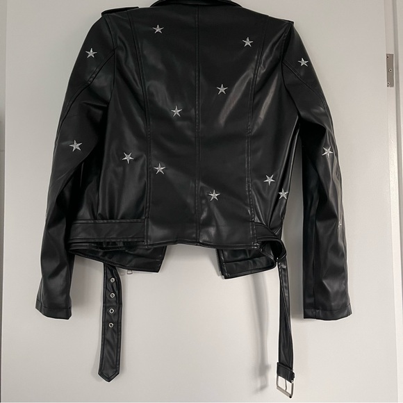 Revolve superdown Lydia Embroidered Moto Jacket In Black & White - Picture 4 of 6